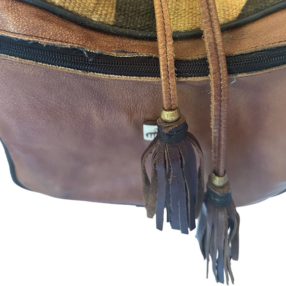 Handmade 🇬🇭 in Ghana Unisex Wool Mud Cloth Travel Backpack Duafe Gye Nyame - Picture 3 of 11